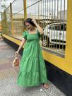 Vestido Rubia Longuete Elegante em Tricoline