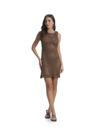 Vestido safari regata curto marrom escuro
