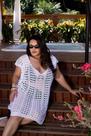 Vestido Saída de Praia tapa biquíni piscina plussize roupa de banho Tricô, Feminino, Verão