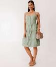 Vestido Sarja Feminino Botões Alças Finas Marisa-66094