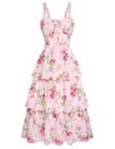 Vestido Scarlet Darkness Long Floral para mulheres, tamanho 8