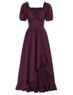 Vestido Scarlet Darkness Renaissance Cottagecore de manga folhada vermelho GG Vestido Scarlet Darkness Renaissance Cottagecore de manga folhada vermelho GG