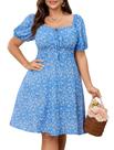 Vestido SCOMCHIC com estampa floral plus size Milkmaid, corte em linha