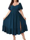 Vestido SCOMCHIC Plus Size Wedding Guest Ruffle Maxi Lake Blue Vestido SCOMCHIC Plus Size Wedding Guest Ruffle Maxi Lake Blue
