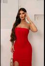 Vestido sem alça recorte lateral moda elegante