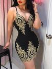 Vestido sexy de festa de verão, mini vestido sem mangas slim fit com gola baixa e costas halter