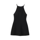 Vestido Sexy Sem Mangas Em a Com Alças, Tecido Tricotado Flexível E Elástico