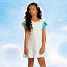 Vestido Social Luxo Linho Corte a Laser Bika Kids Tam.14