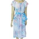 Vestido Solto Tecido Seda Sintetica Pintura Artesanal - Peças Únicas