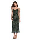 Vestido SOLY HUX de malha floral Bodycon, gola alta, sem mangas