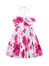Vestido SOLY HUX Tie Dye Cami Halter sem encosto A Line rosa claro