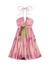 Vestido SOLY HUX Tie Dye Cami Halter sem encosto A Line Summer