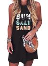 Vestido Sun Salt Sand Coconut Tree Mini para mulheres, preto