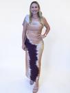 Vestido super midi com estampa lança perfume -