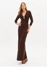 Vestido super midi decote com metal lança perfume -