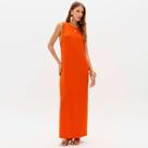 Vestido Super Midi Lança Perfume Friso Ve26 Laranja Feminino Vestido Super Midi Lança Perfume Friso Ve26 Laranja Feminino
