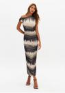 Vestido super midi ombro unico de tule lança perfume -
