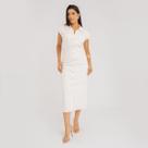 Vestido susie midi com pregas jeans feminino