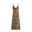 Vestido Suspensor de Leopardo - Sem Mangas, Estilo Vintage para Verão e Praia