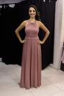 Vestido Sutil Elegância em Nude Tule com Brilho