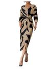 Vestido SweatyRocks Twist Front com decote em V com estampa de vaca para mulheres Vestido SweatyRocks Twist Front com decote em V com estampa de vaca para mulheres