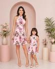 Vestido Tal Mãe Tal Filha Floral gola alta
