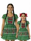 Vestido Tal Mãe Tal Filha Temático Estampado Festa Junina Verde