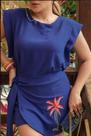 Vestido tamanho único azul curto Vestido tamanho único azul curto