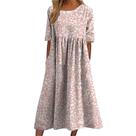 Vestido TBILILO Boho com estampa floral de verão para mulheres de comprimento médio