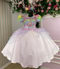 Vestido Temático de Unicórnio Safira Rosa para Bebê - Mimadine