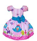 Vestido Temático Galinha Pintadinha Rosa Bufante Vestido Temático Galinha Pintadinha Rosa Bufante