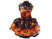 Vestido Temático Halloween Monstrinhos Luxuoso Cães TAM 4 Vestido Temático Halloween Monstrinhos Luxuoso Cães TAM 4