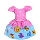 Vestido Temático Infantil Bolo Fofo Rosa Pérola