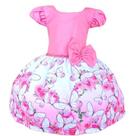 Vestido Temático Infantil Flores Borboleta Pérola