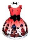 Vestido Temático Infantil Joaninha Menina Bug Regata
