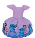 Vestido Temático Infantil Lilo Stitch Rosa