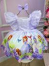 Vestido Temáticos Kids Princesa Sofia lílas luxo