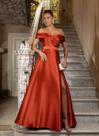 Vestido Terracota Ombro a Ombro Evasê Tamanho 40