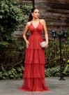 Vestido Terracota Quatro Marias Evasê com Alcinha Tamanho 40