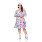 Vestido Ticantê Babado Azul