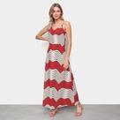 Vestido Top Moda Evasê Longo Estampado