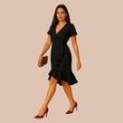 Vestido Transpassado Ajustável Modela a Cintura Brisa Luxo