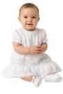 Vestido Trapezio Batizado Bebê Luxo Branco Renda Papilloo