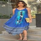Vestido Trapézio Indiano Alça com Bolso Soltinho L55