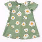 Vestido Trapézio Infantil Menina Luxo Estampado Colorido Cor:Margarida VerdeTamanho:2 Vestido Trapézio Infantil Menina Luxo Estampado Colorido Cor:Margarida VerdeTamanho:2