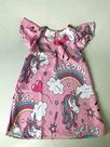 Vestido trapézio Unicórnio rosa