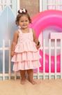 Vestido Tricoline Luxo Bebê Menina Babado Festa Lessababy - Vestido Tricoline Luxo Bebê Menina Babado Festa Lessababy -