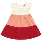 Vestido Tricolor Vermelho Pessego E Off White Kiko E Kika