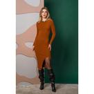 Vestido Tricot Fenda Estilo Elegante Outono Inverno Longo Midi Modal