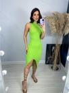 Vestido tricot modal com fenda na lateral feminino -tamanho p Vestido tricot modal com fenda na lateral feminino -tamanho p